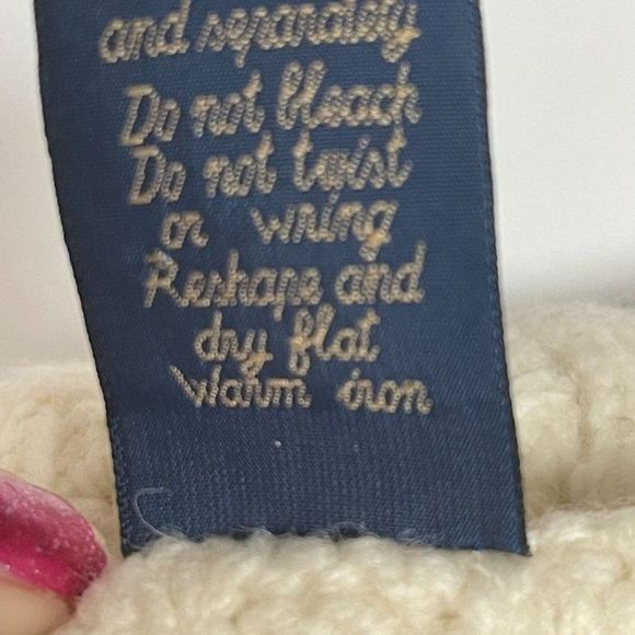 Paul James Vintage Womens 100% Wool Chunky Cable Knit Sweater Size L Fisherman - Picture 9 of 15